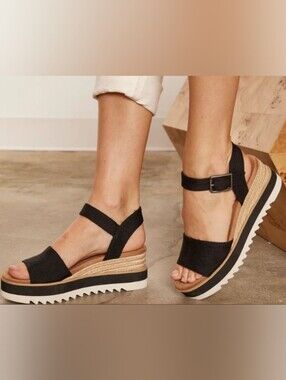 Toms Dianna Wedge Sandal Sz 9